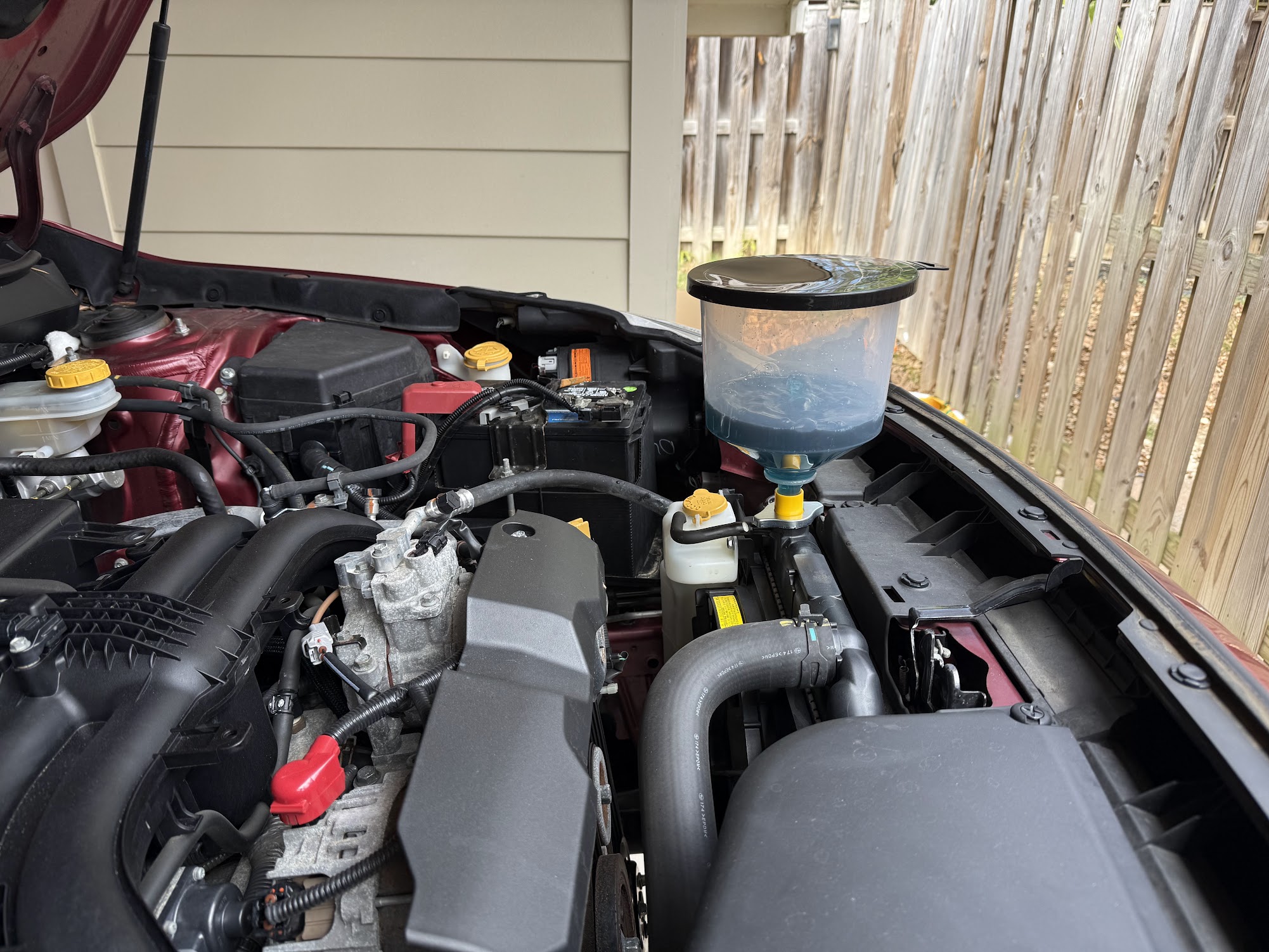 Coolant bubbling as air bleeds out