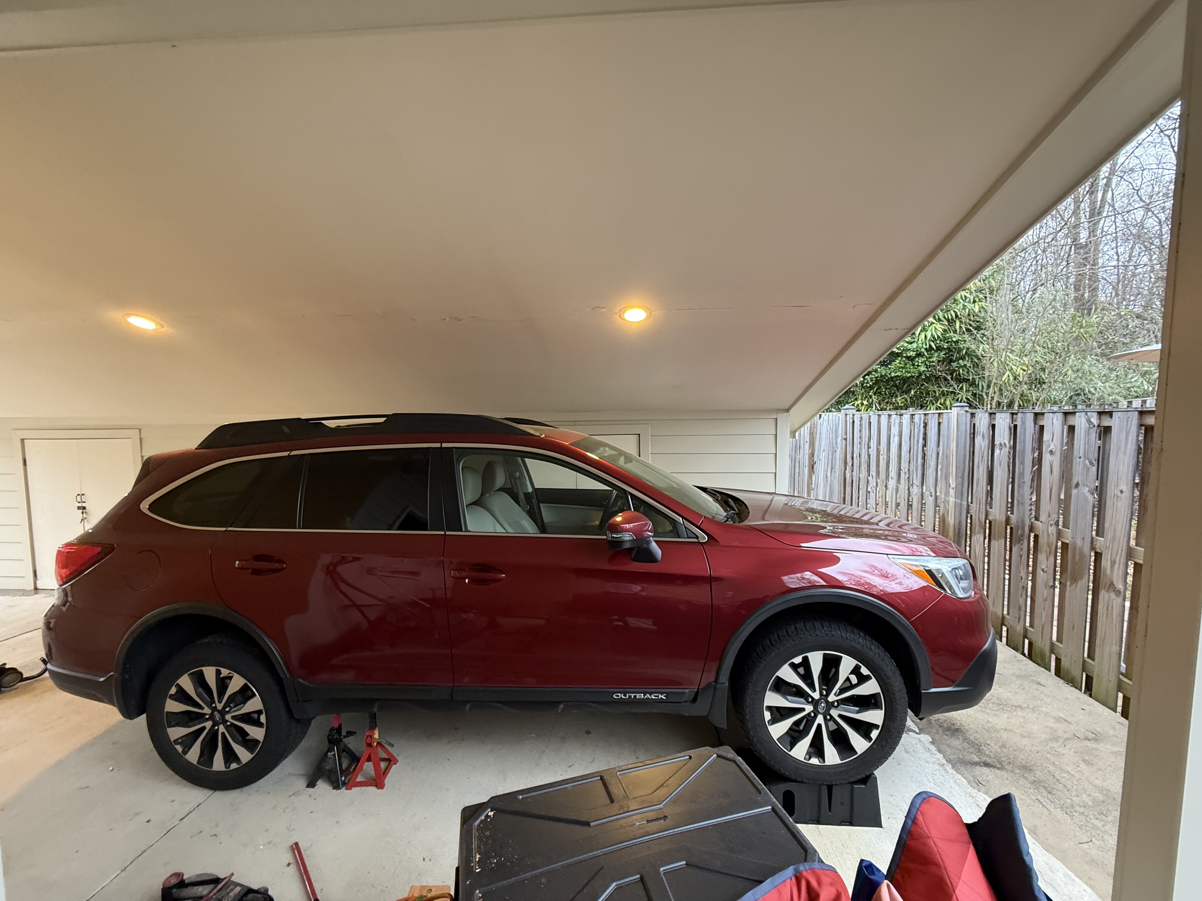 Checking that the car is level